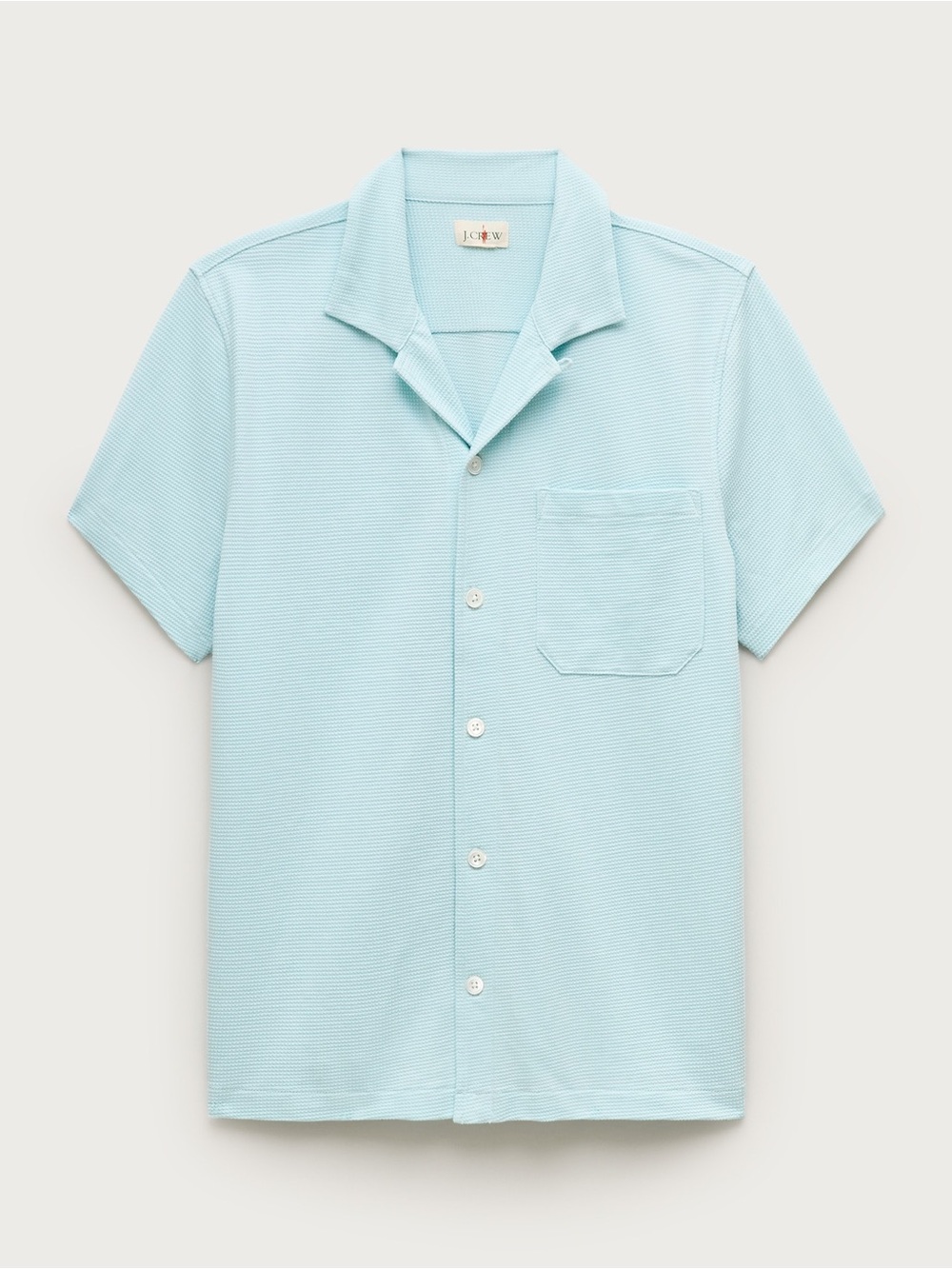 J crew Waffle-knit camp-collar shirt